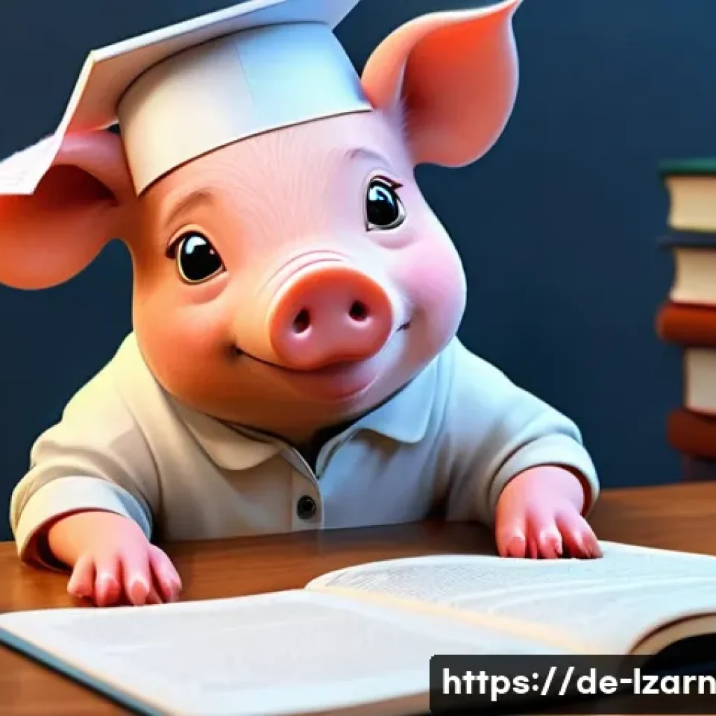 동기 부여 유지에 효과적인 학습 루틴의 특징 - **Overcoming Procrastination (The Inner Pig-Dog):** A young adult student, dressed in comfortable, m...
