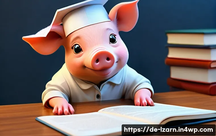동기 부여 유지에 효과적인 학습 루틴의 특징 - **Overcoming Procrastination (The Inner Pig-Dog):** A young adult student, dressed in comfortable, m...