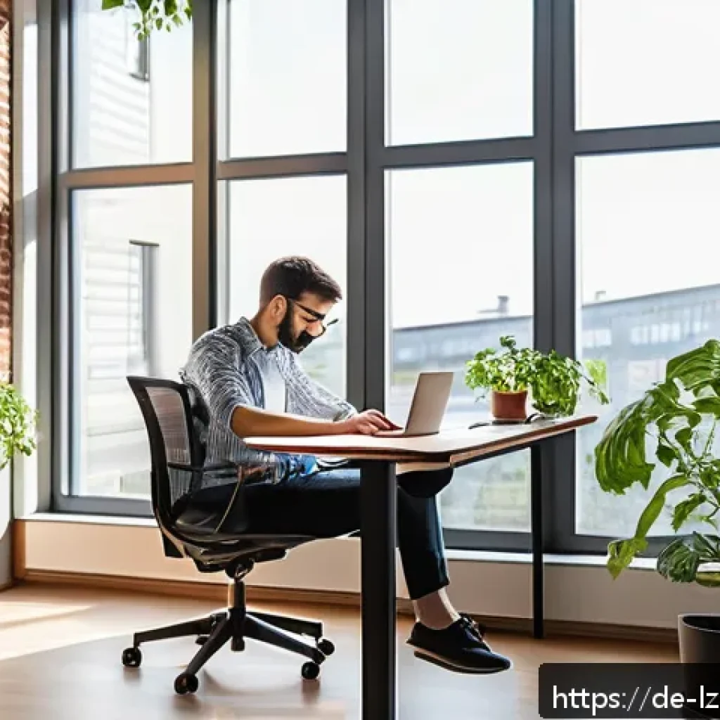 정신적 웰빙과 학습 루틴의 연결 - A modern, tidy study desk near a large window with abundant natural daylight streaming in, showing a...